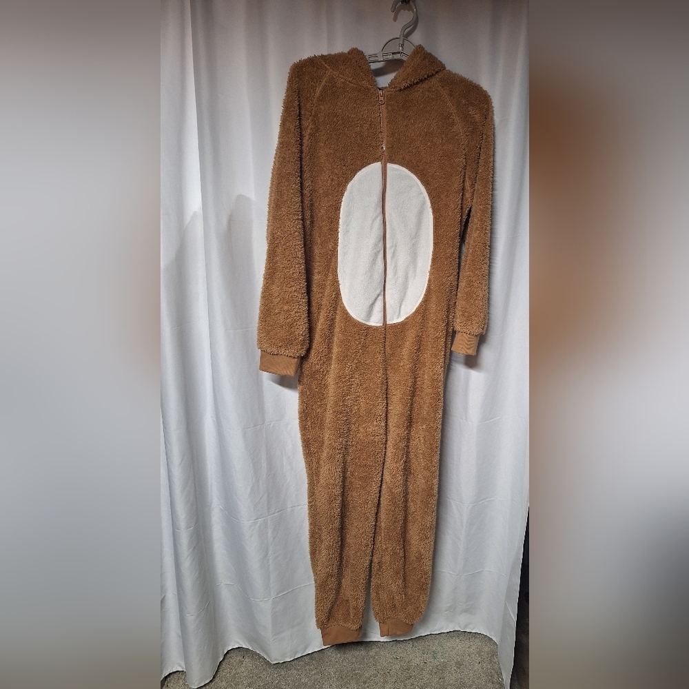 Cozy Brown Fleece Onesie / Costume Unisex